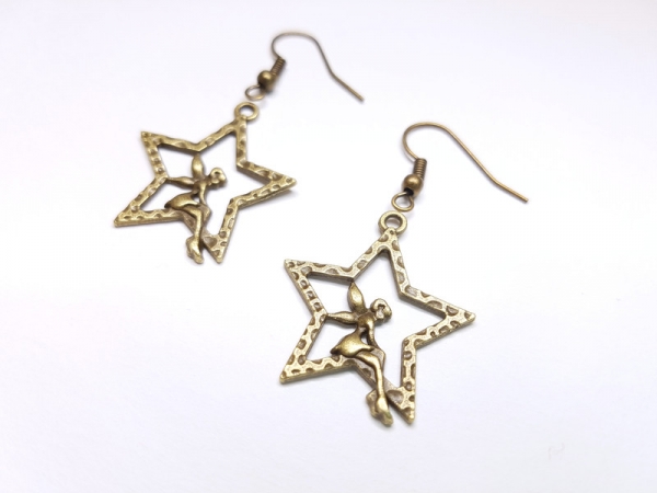 Stern Fee Ohrringe Vintage Optik Elfe pixie